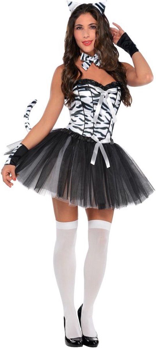 Zebra Kostuum | Steppe Zebra Afrika Savanne Botswana | Vrouw | Large | Carnaval kostuum | Verkleedkleding